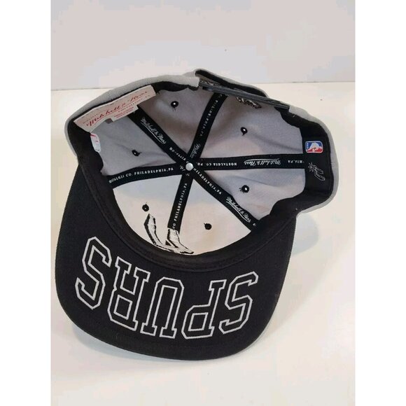 San Antonio Spurs x Mitchell & Ness Snapback Hat Cap Gray Black NBA Embroidered - Picture 5 of 7